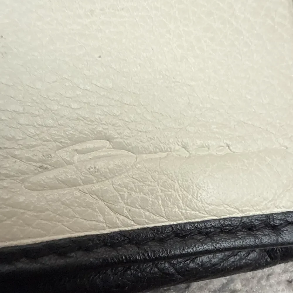 Bosca Soft Leather Womens Long Wallet Black And Cream 7.5 X 4”
